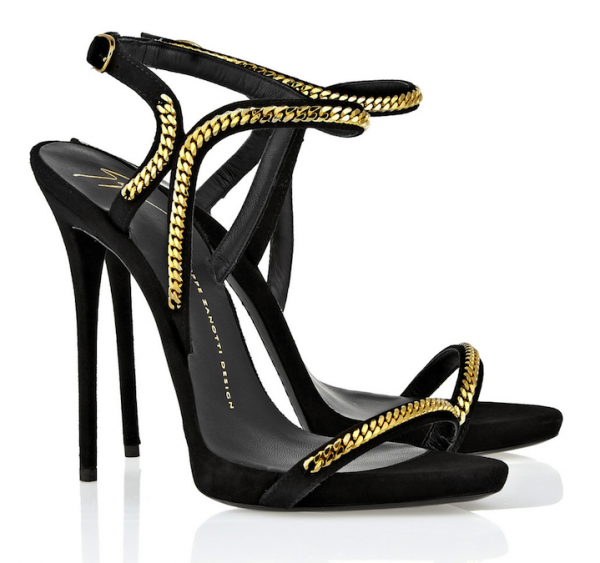Giuseppe Zanotti Coline Chain-Trimmed Suede Sandals